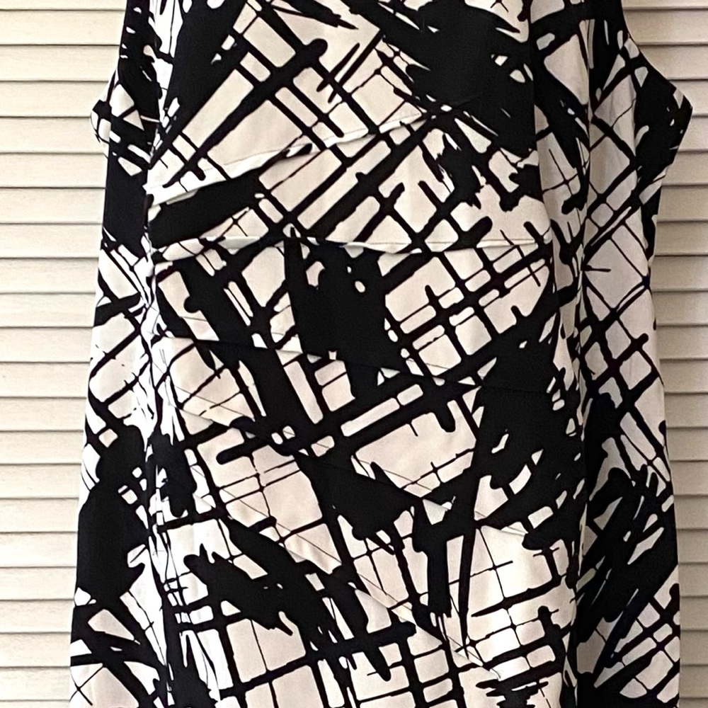 Le Bos Dress Womens Plus Size 22W Black White Sleeveless Office Party Sheath - Picture 3 of 9